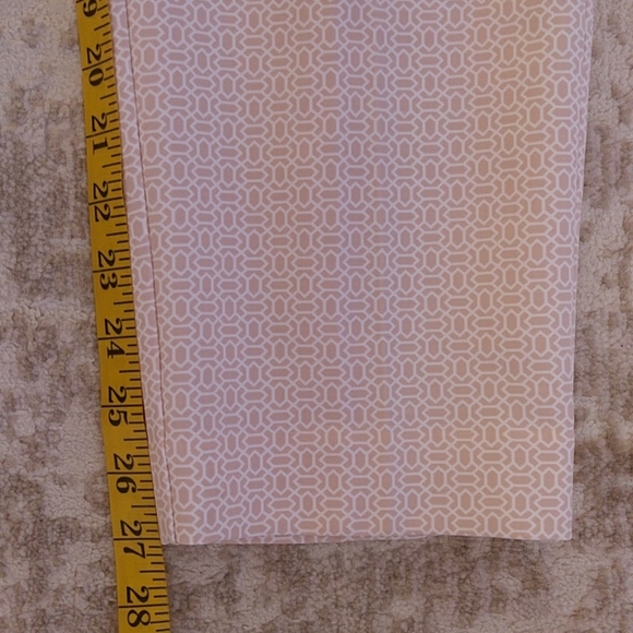 Adrianne Papell Ankle Cropped Pants 12 Tan White Pattern - Picture 13 of 15